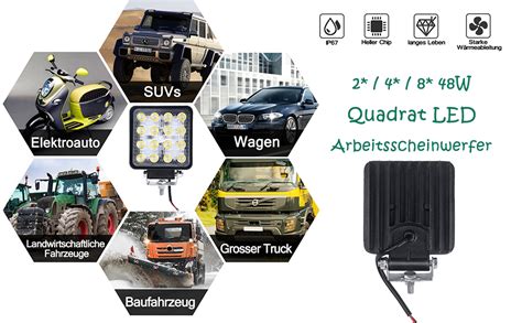 Naizy W Quadrat Led Arbeitsscheinwerfer V Zusatzscheinwerfer