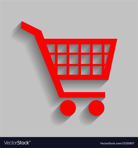 Shopping Cart Sign Red Icon With Soft Royalty Free Vector