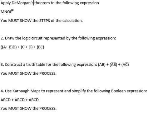 Solved Apply DeMorgan S Theorem To The Following Expression Chegg