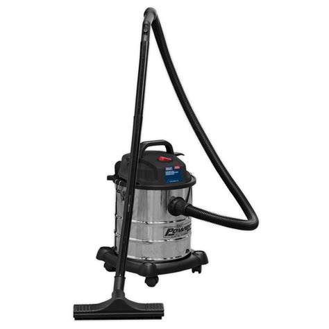 Sealey Pc195sd Vacuum Cleaner Wet And Dry 20ltr 1200w 230v Stainless Drum