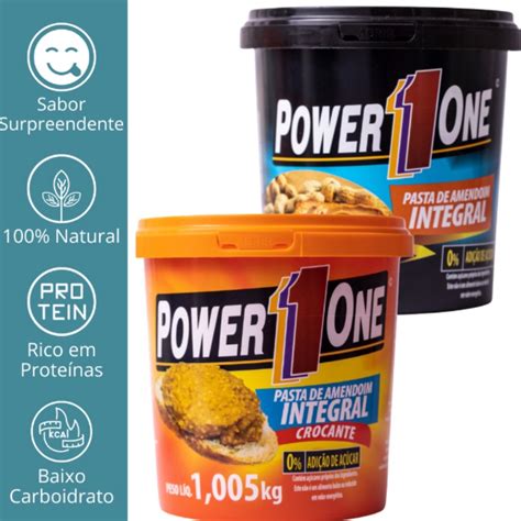 Pasta De Amendoim Power One Integral 1kg Shopee Brasil