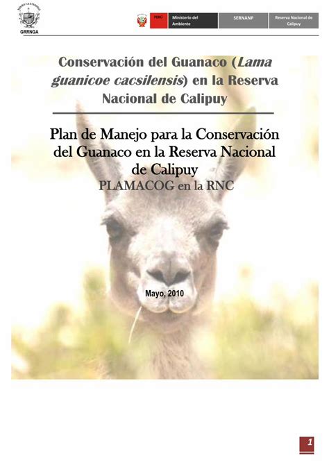 Pdf Plan De Manejo Para La Conservaci N Del Guanaco En La