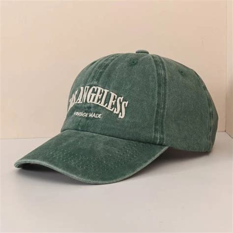 Unisex Curved Brim Baseball Cap Letter Embroidery Pattern Washed