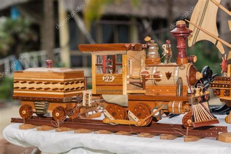 Old vintage style handcrafted wooden steam train — Stock Photo © vitaldrum #33836077