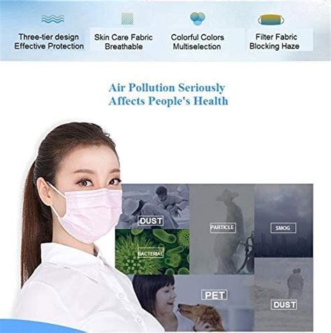 Disposable Face Masks 50 PCS For Home Office 3 Ply Breathable