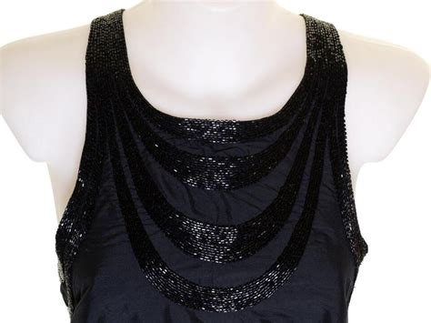 New Women S French Connection Strappy Cami Crop Silk Top Beaded Black