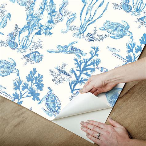 SCS6057 Azure Garparilla Peel and Stick Wallpaper by Scalamandré