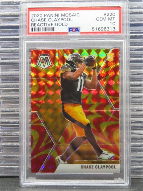 Chase Claypool 2020 Mosaic 220 Reactive Gold PSA 10 Price Guide