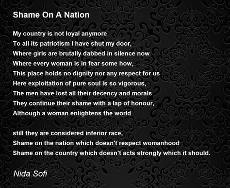 Shame On A Nation Shame On A Nation Poem By Nida Sofi