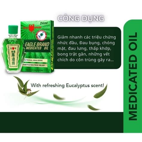 Dầu Gió Xanh Con ó Eagle Brand Medicated Oil Singapore Hàng Nhập Chí