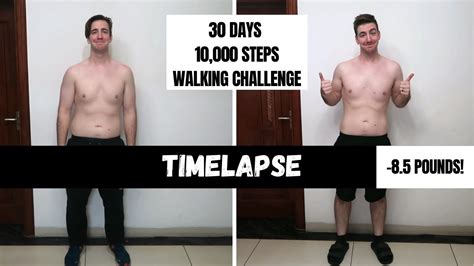 Walking 10000 Steps For 30 Days Weight Loss Time Lapse Youtube