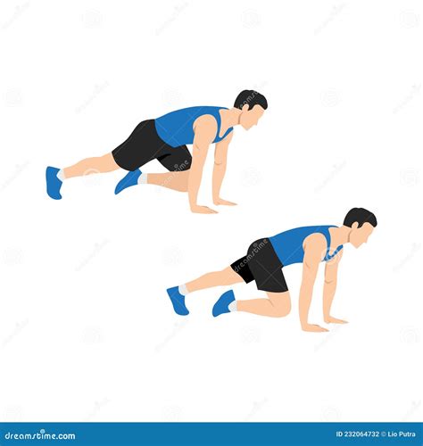 Man Doing Mountain Climber Exercise. Flat Vector Stock Vector ...