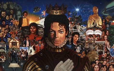 HD wallpaper: collage, figure, star, crown, art, Michael Jackson ...