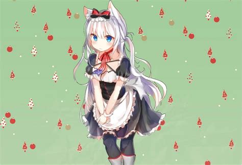 Cat Girl Anime Maid Neko Ears Loli Blue Eyes Cats Anime Girls