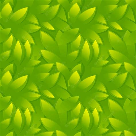 Premium Vector Seamless Pattern Green Leaves Plant Wallpaper For