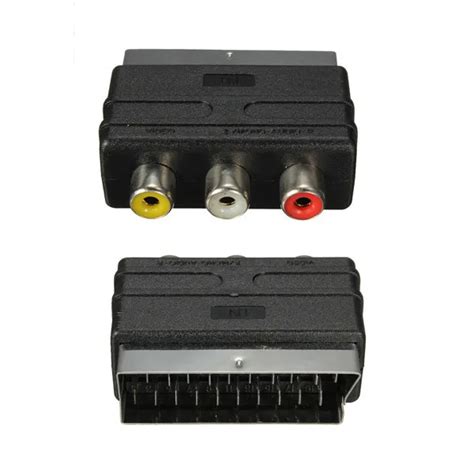 20 Pinos SCART Masculino Ficha Para 3 RCA Female AV TV Audio Video