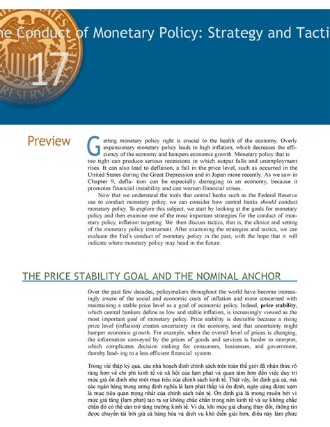 Chapter 17 LTTC Conduct Of Monetary Policy Strategy And Tactic