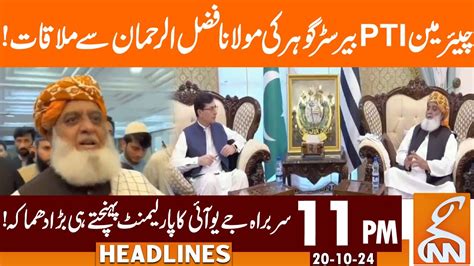 Barrister Gohar Met With Maulana Fazal Ur Rehman News Headlines