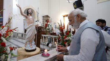 Easter Pm Narendra Modi Visits Sacred Heart Cathedral Catholic