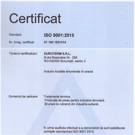 Duroterm A Fost Auditat și Recertificat Iso 9001 Iso 14001 De Către