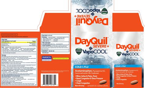 Dayquil Severe Vapocool Acetaminophen Dextromethorphan Hydrobromide Guaifenesin