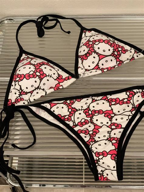 Hello Kitty Bikini Kawaii Sanrio Underwear Set Anime Cartoon Kuromi My