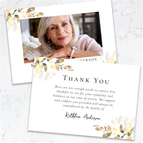 Photo Sympathy Eucalyptus Funeral Thank You Card Zazzle