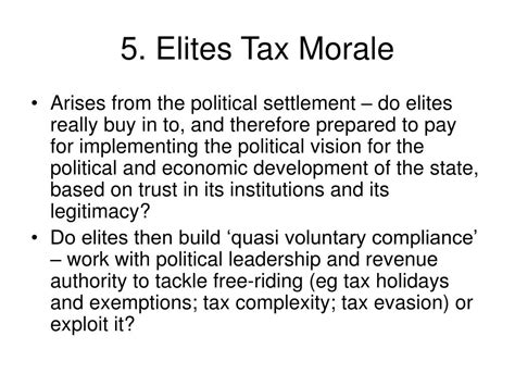 Ppt When Do Elites Pay Taxes Tax Morale And State Building In