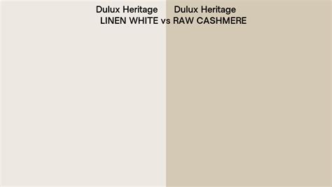 Dulux Heritage Linen White Vs Raw Cashmere Side By Side Comparison