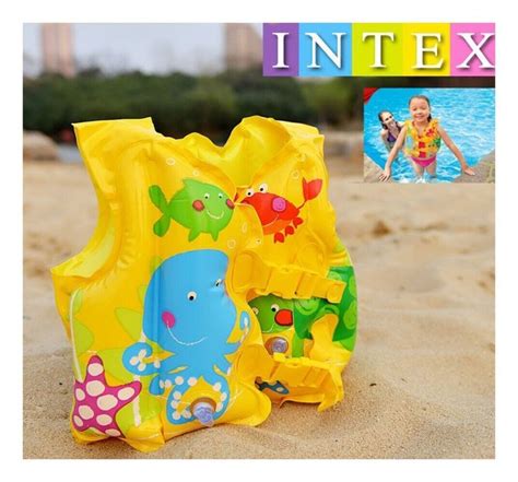 Жилет для плавания Intex 59661, желтый с рыбками, 3-5 лет купить в Минске