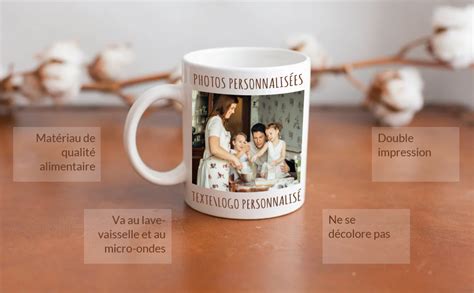 Vicvik Tasse Personnalisable Photo Texte Mug Tasse A Cafe