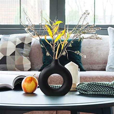 Amazon De Keramik Vase Vase Nordic Ring Form Modern Deko Donut Vase