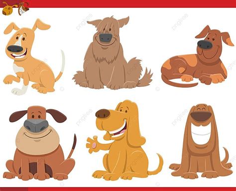 Conjunto De Cachorrinhos E Cachorros De Desenhos Animados C Micos Como