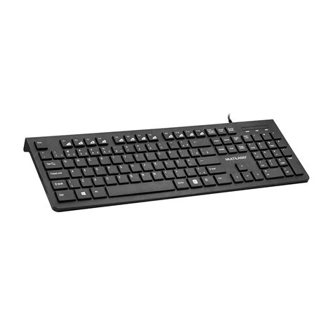 Teclado Multim Dia Multilaser Usb Slim Preto Tc Escorrega O Pre O