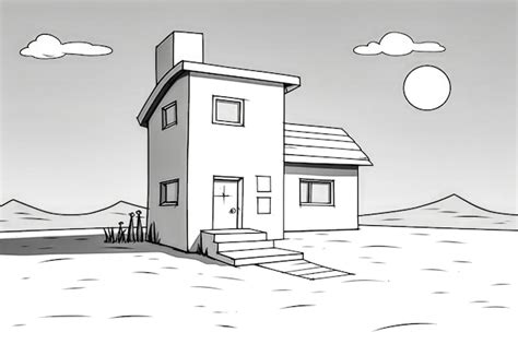 Premium Photo | Cartoon sketch of a house isolated with copyspace