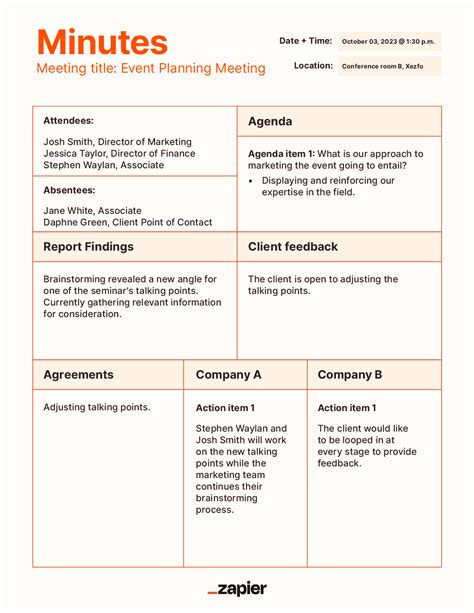 7 Meeting Minutes Templates For More Productive Meetings Office