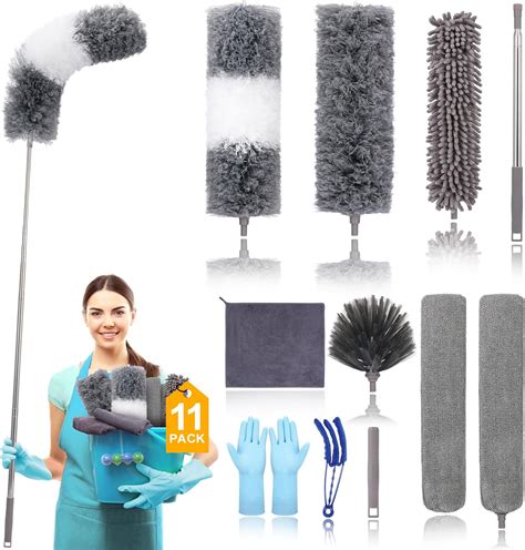 Amazon 9Pcs Dusters For Cleaning Kit Extendable Microfiber Duster