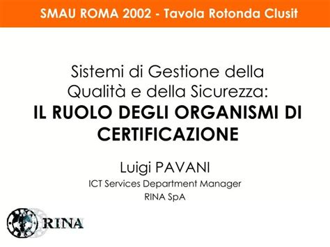 Ppt Sistemi Di Gestione Della Qualit E Della Sicurezza Il Ruolo