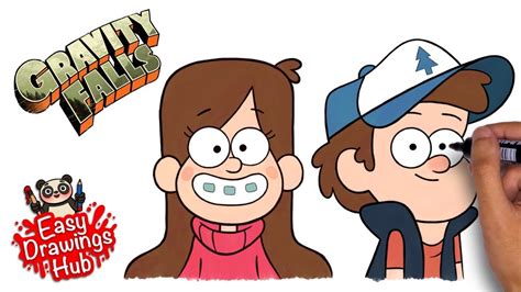 How To Draw Mabel Pines And Dipper Pines From Gravity Falls Youtube