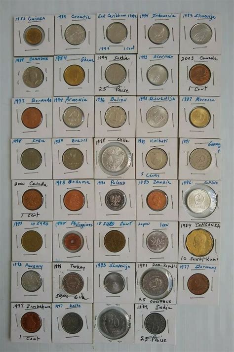 Lot Of World Foreign Coins Different Countries 39 Coins Foreign