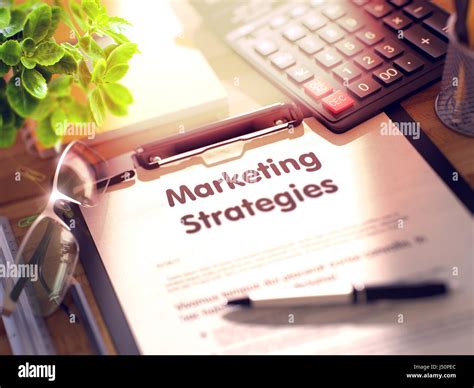 Clipboard With Marketing Strategies Concept 3d Stock Photo Alamy