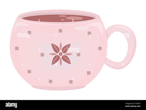 Pink Cup With Hot Chocolate Vector Illustration Of Drink Made In Nice Palette And Soft Colors