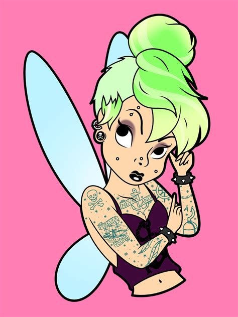 New Blog Look Human Draws Punk Princesses Tinkerbelle Gothic Disney