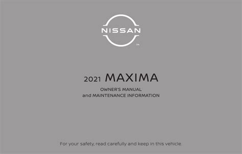 2021 Nissan Maxima Owner S Manual PDF 476 Pages