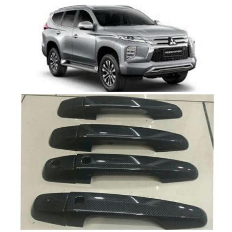 Jual Door Handle Gagang Pintu Cover All New Pajero Sport 2021 Carbon