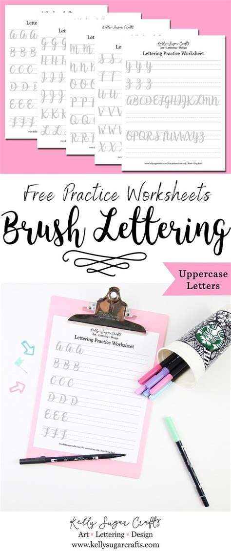 Free Brush Lettering Practice Worksheet Learn Hand Lettering With