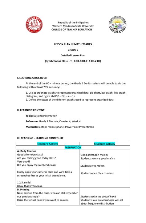 Lp 5 This Lesson Plan Is About Data Representation Republic Of The