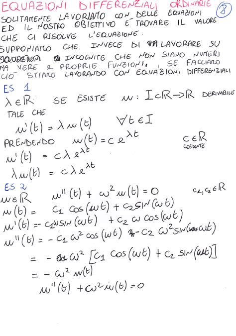 Equazioni Differenziali Ingegneria Meccanica Studocu