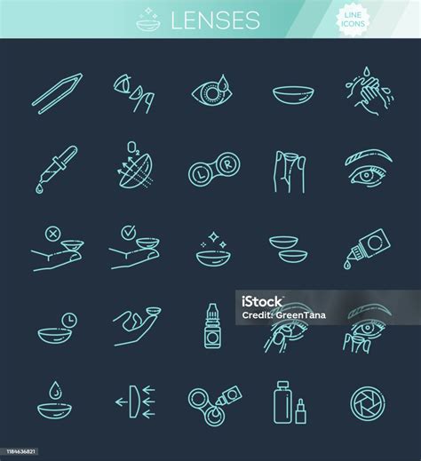 Contact Lenses Icon Set Flat Design Style Stock Illustration Download