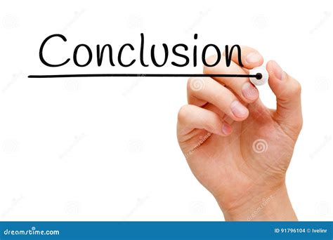 Conclusion Hand Black Marker Stock Photo Image Of Message Conclude